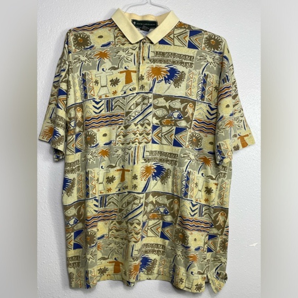 Vintage JJ Farmer printed Polo Shirt